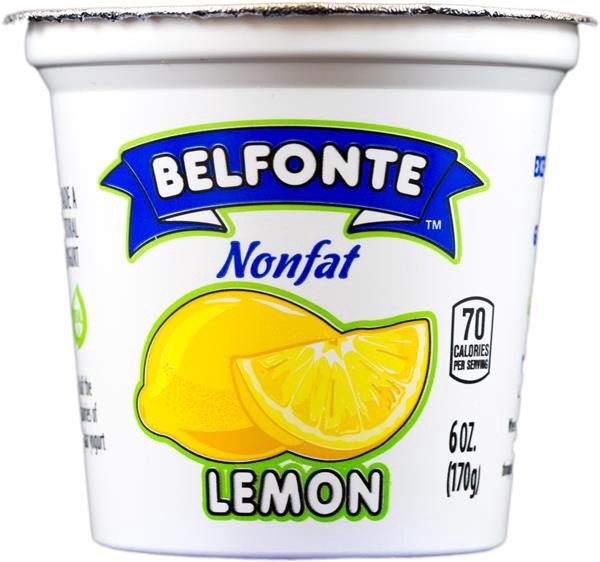 slide 1 of 1, Belfonte Nonfat Lemon Yogurt, 6 oz