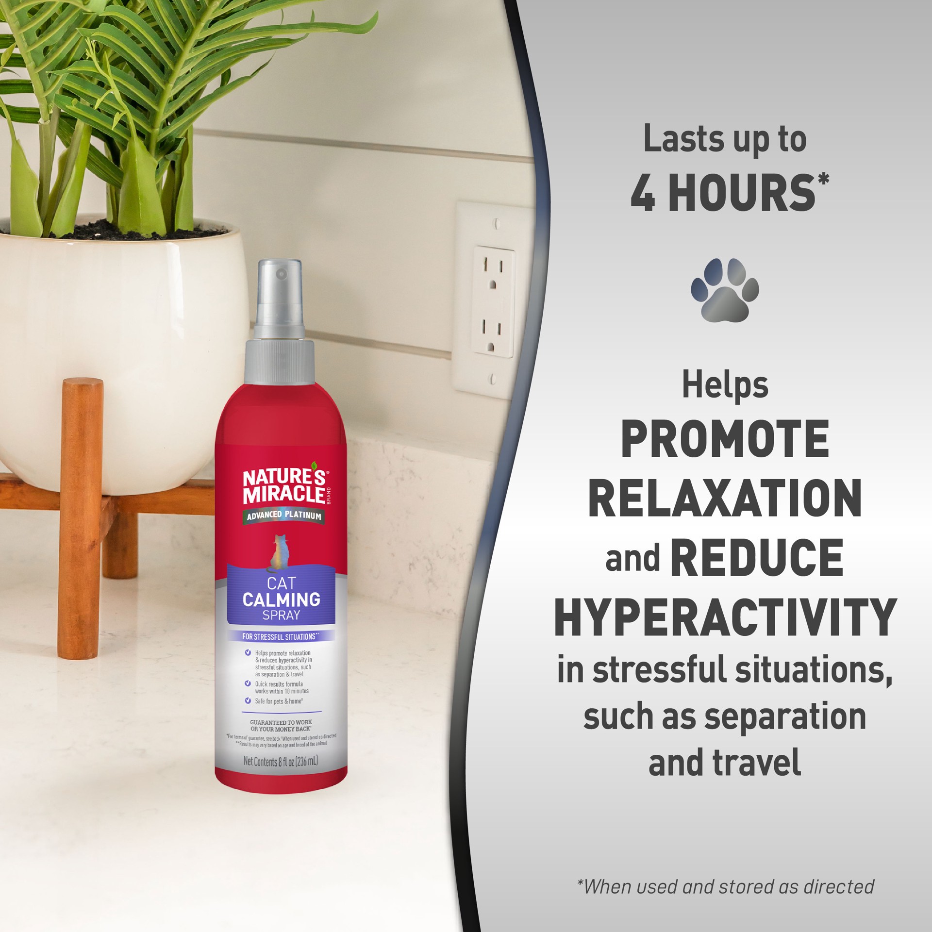 slide 6 of 7, Nature's Miracle Advanced Platinum Cat Calming Spray, 8 oz