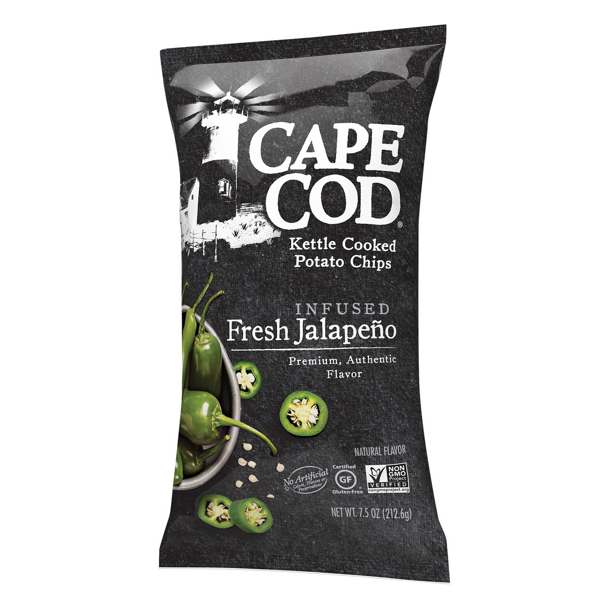 slide 3 of 9, Cape Cod Infused Fresh Jalapeno Kettle Cooked Potato Chips, 7.5 Oz, 7.5 oz