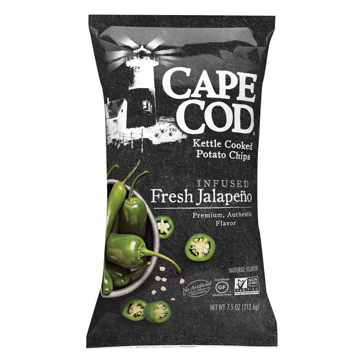 slide 6 of 9, Cape Cod Infused Fresh Jalapeno Kettle Cooked Potato Chips, 7.5 Oz, 7.5 oz