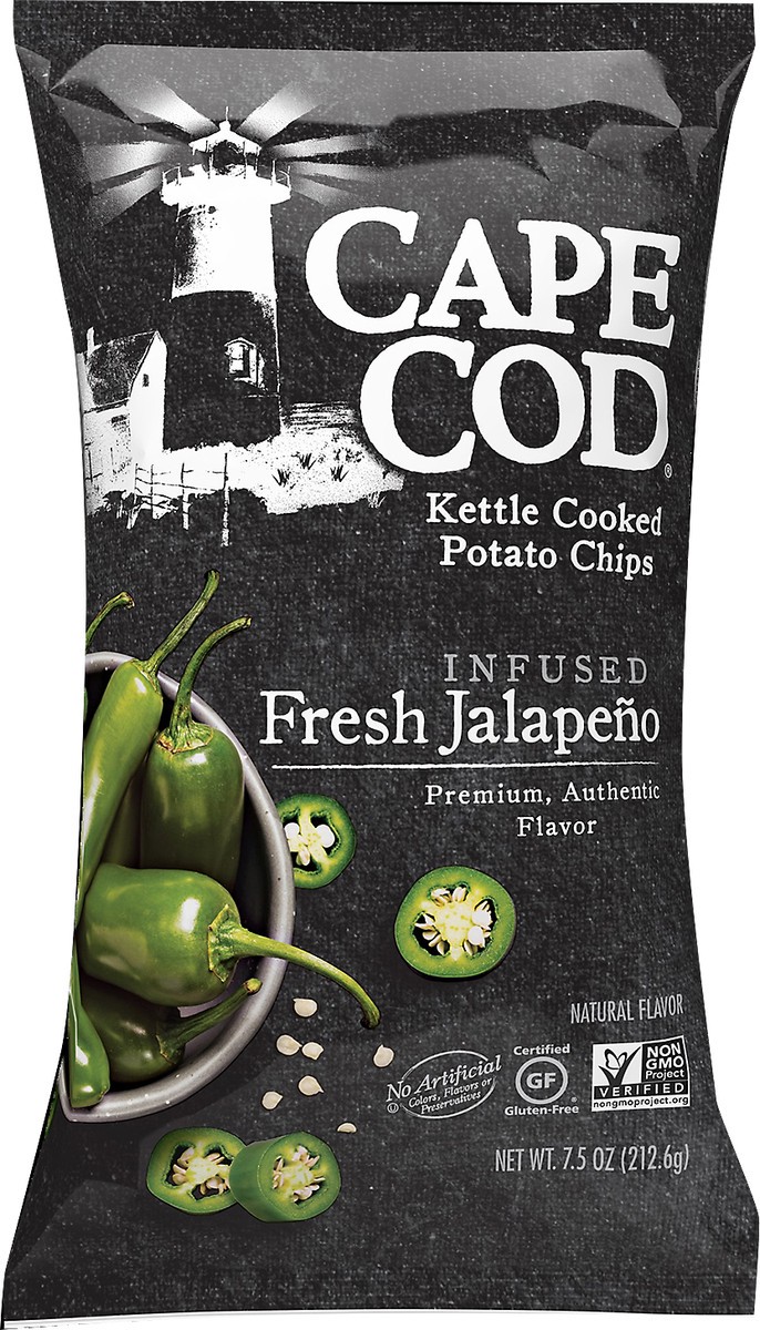 slide 7 of 9, Cape Cod Infused Fresh Jalapeno Kettle Cooked Potato Chips, 7.5 Oz, 7.5 oz