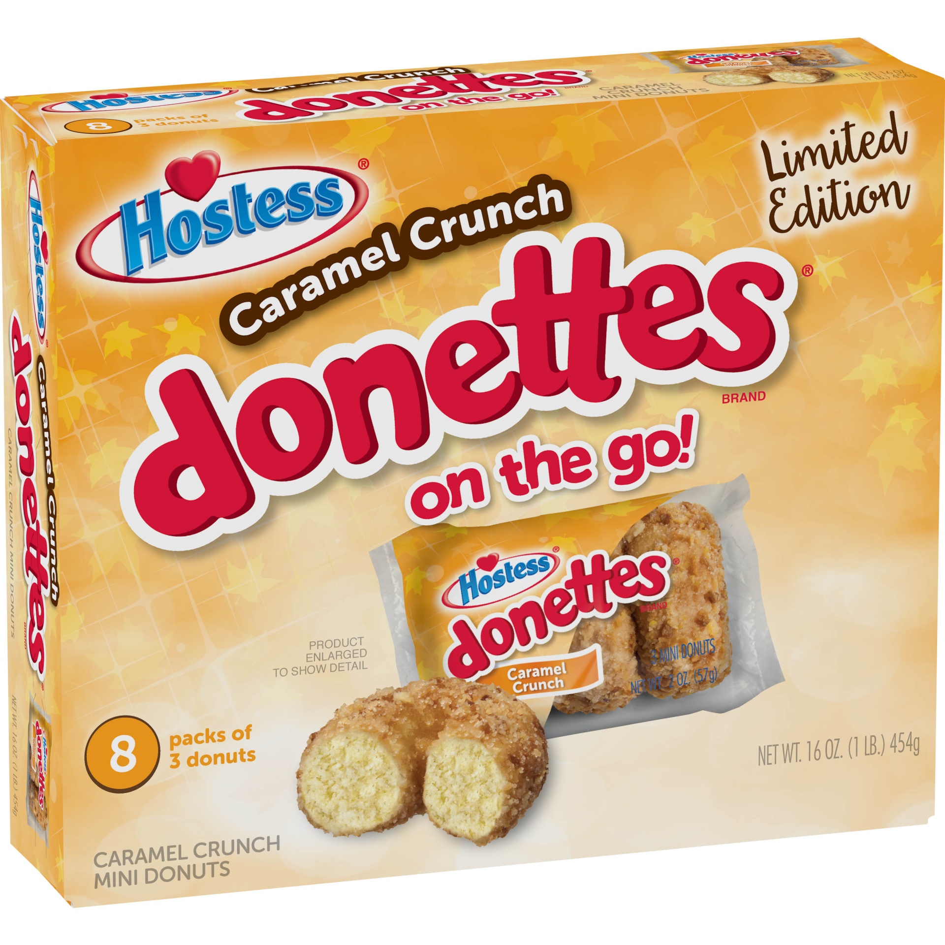 slide 2 of 7, Hostess Caramel Crunch Donettes On The Go Packs, 8 ct