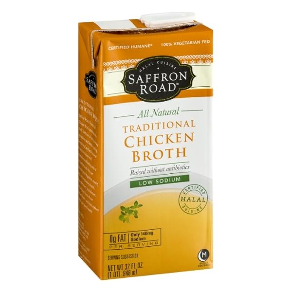 slide 1 of 4, Saffron Road Broth Traditional Chicken, 32 fl oz
