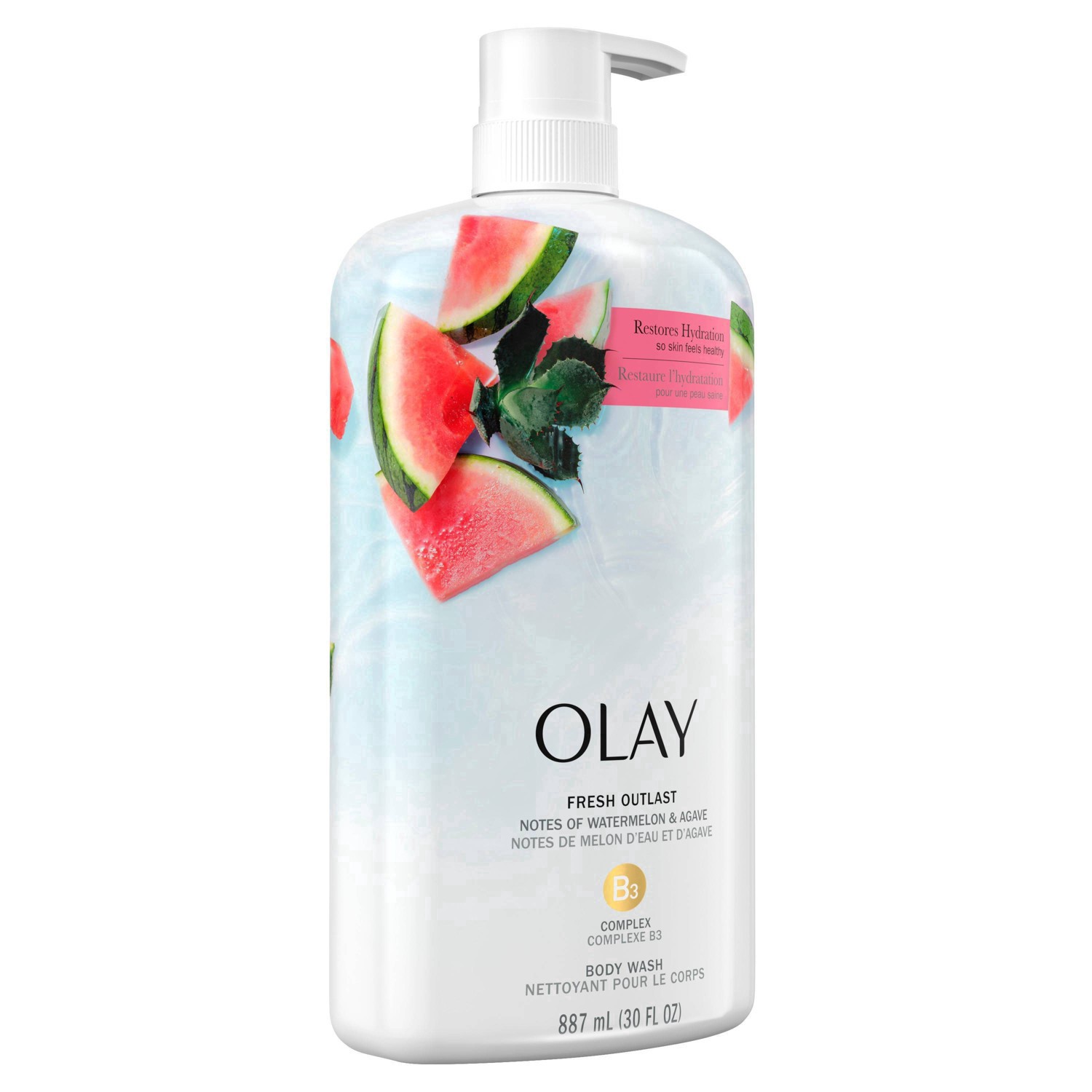 slide 14 of 31, Olay Fresh Outlast Notes of Watermelon & Agave Body Wash - 30 fl oz, 30 fl oz