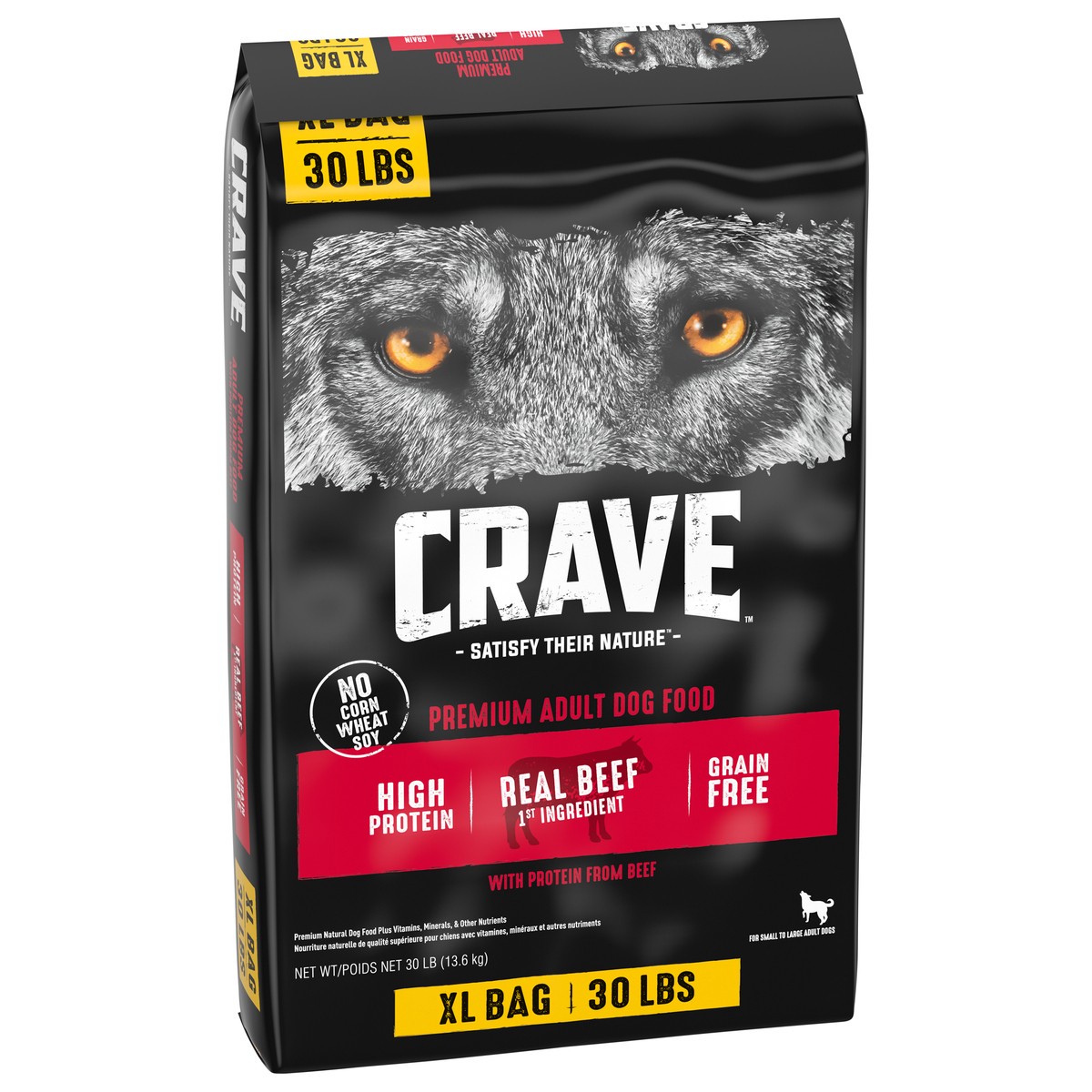 slide 5 of 10, CRAVE Premium Adult Beef Dog Food 30 lb, 30 lb