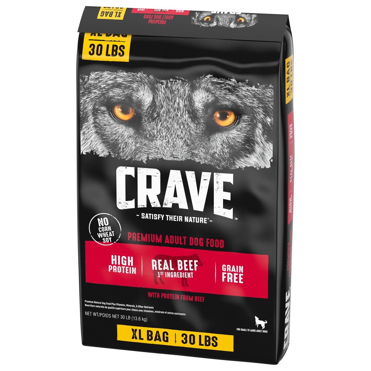 slide 4 of 10, CRAVE Premium Adult Beef Dog Food 30 lb, 30 lb