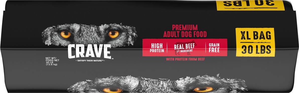 slide 10 of 10, CRAVE Premium Adult Beef Dog Food 30 lb, 30 lb