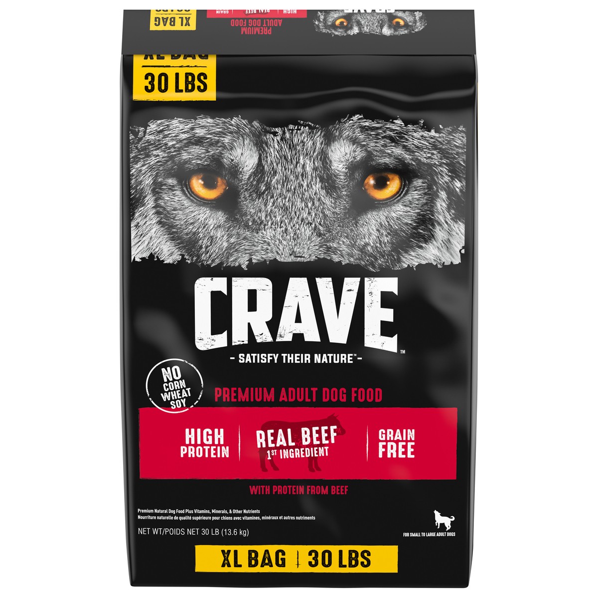 slide 1 of 10, CRAVE Premium Adult Beef Dog Food 30 lb, 30 lb