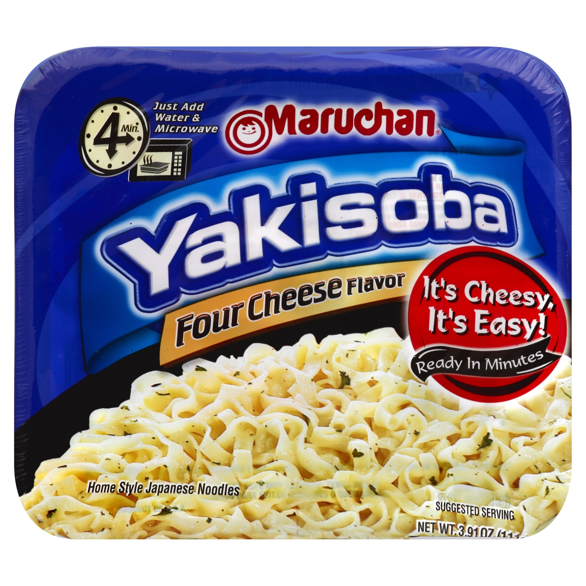 slide 1 of 8, Maruchan Yakisoba Four Cheese Flavor Noodles 3.91 oz. Microwave Bowl, 3.96 oz