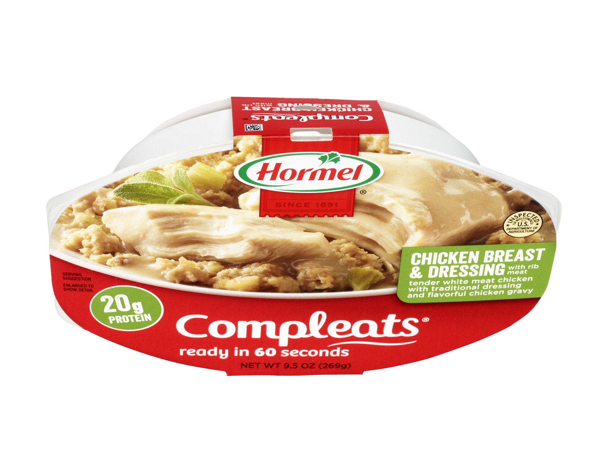 slide 1 of 6, HORMEL COMPLEATS Chicken Breast & Dressing, 9.5 oz