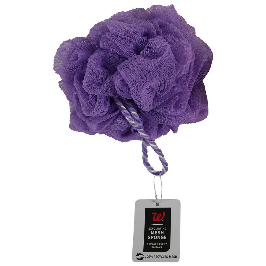 slide 1 of 3, Walgreens Exfoliating Mesh Bath Sponge, 1 ct
