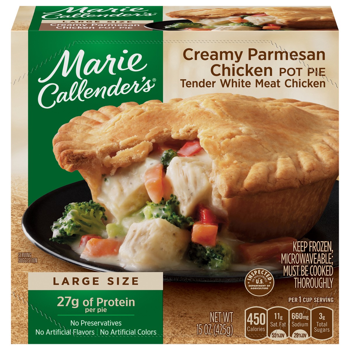 slide 1 of 1, Marie Callender's Large Size Creamy Parmesan Chicken Pot Pie Large Size 15 oz, 15 oz