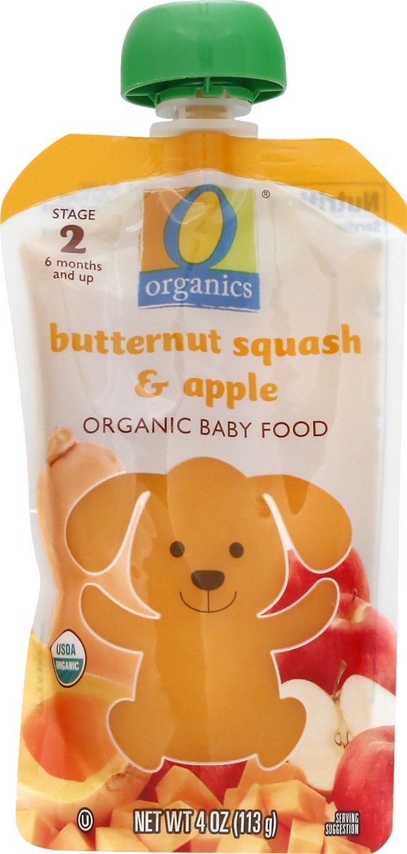 slide 6 of 9, O Organics For Baby Organic Baby Food Stage 2 Butternut Squash & Apple, 4 oz