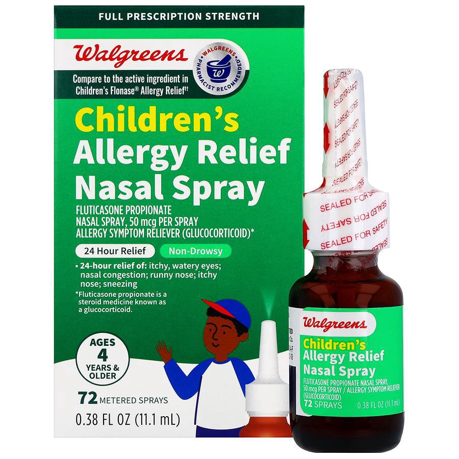 slide 5 of 5, Walgreens Children's Allergy Relief Fluticasone Propionate Nasal Spray, 0.38 fl oz