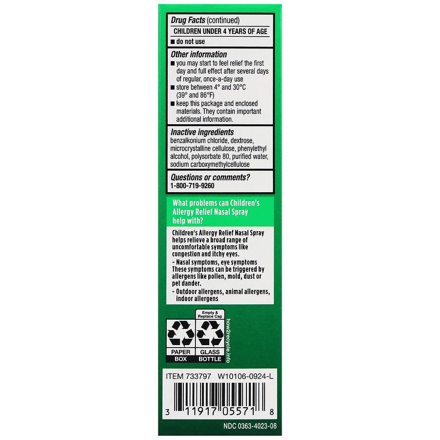 slide 4 of 5, Walgreens Children's Allergy Relief Fluticasone Propionate Nasal Spray, 0.38 fl oz