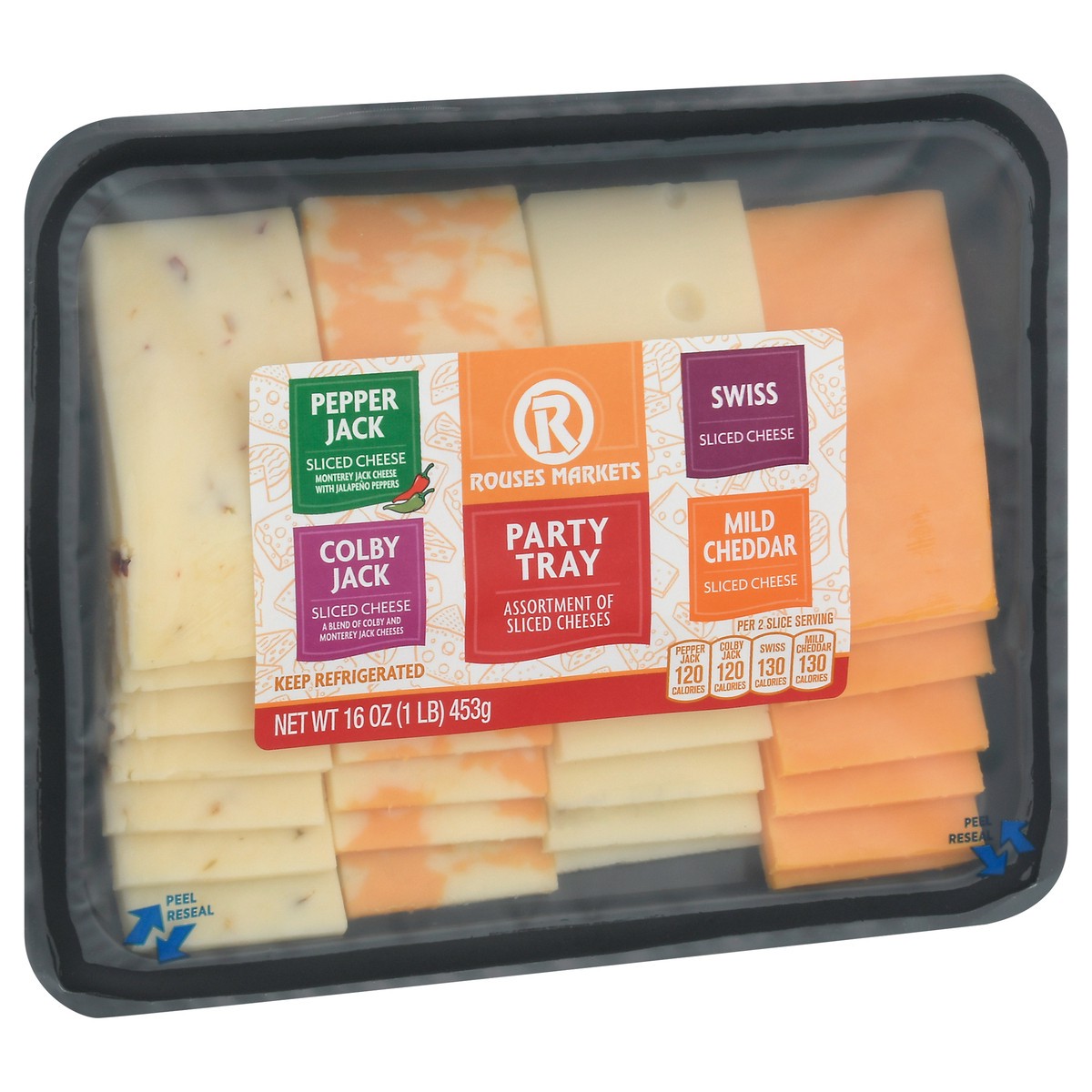 slide 6 of 12, Rouses Markets Party Tray Sliced Cheeses 16 oz, 16 oz