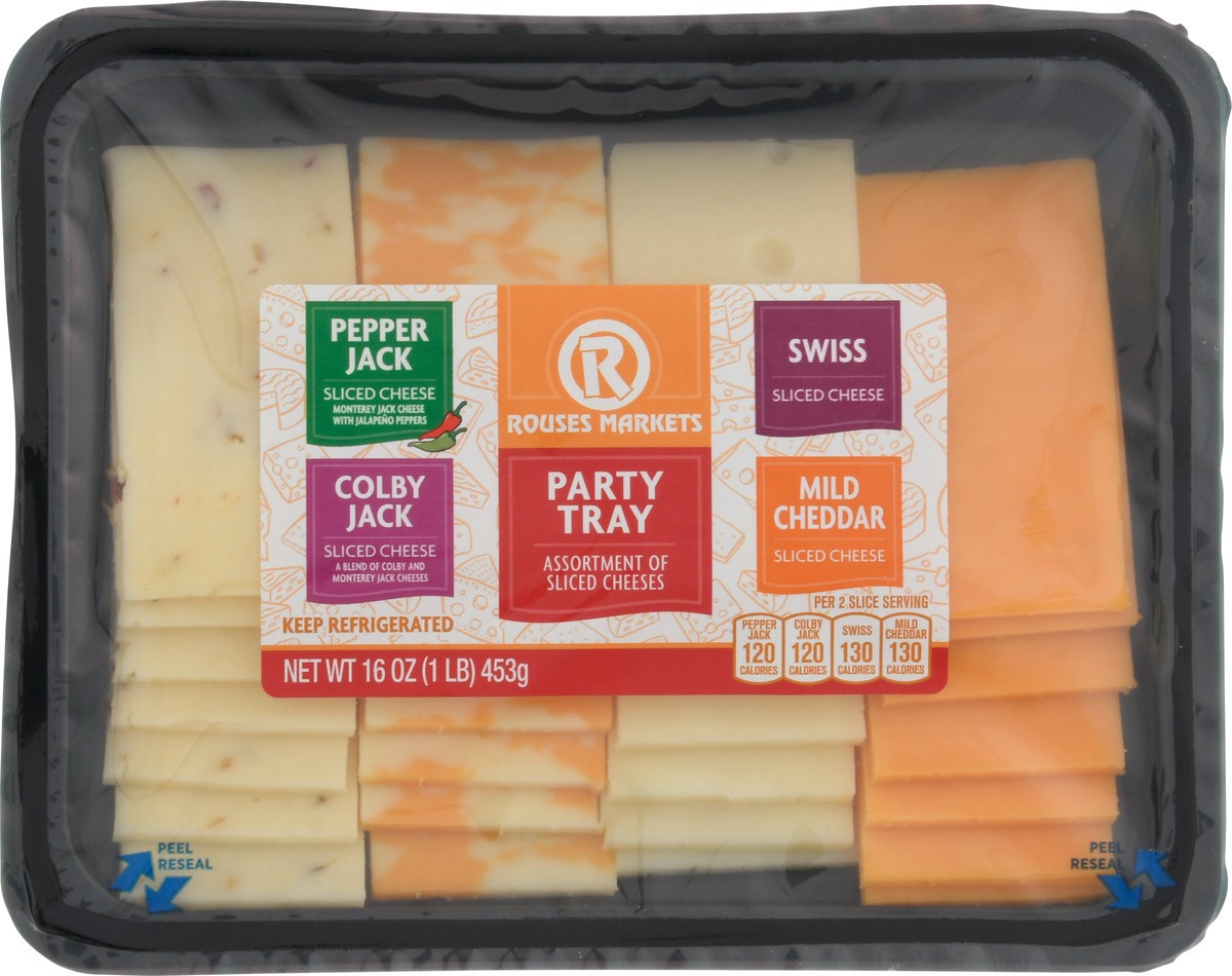 slide 7 of 12, Rouses Markets Party Tray Sliced Cheeses 16 oz, 16 oz