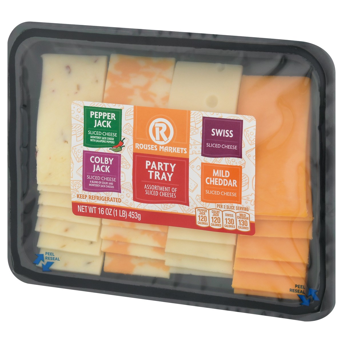slide 2 of 12, Rouses Markets Party Tray Sliced Cheeses 16 oz, 16 oz
