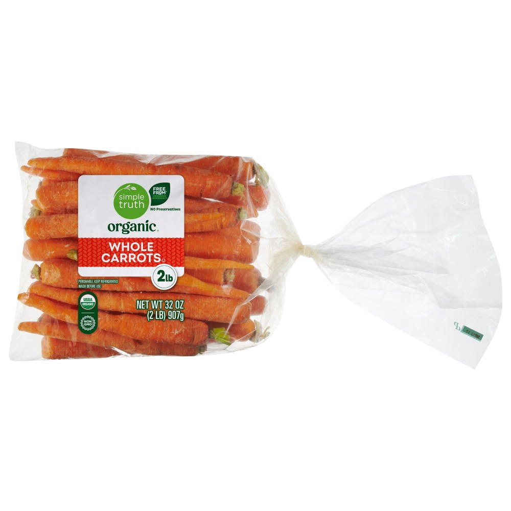 slide 1 of 4, Simple Truth Organic Whole Carrots, 32 oz
