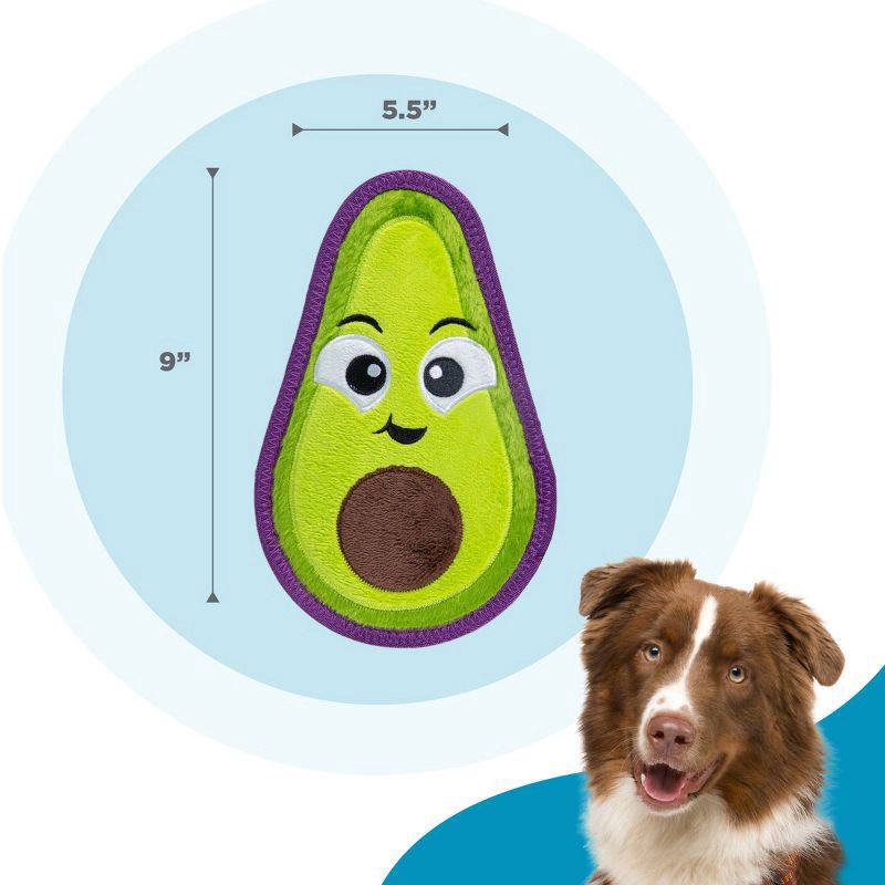 slide 7 of 7, Outward Hound Tough Skinz Avocado Dog Toy, MED
