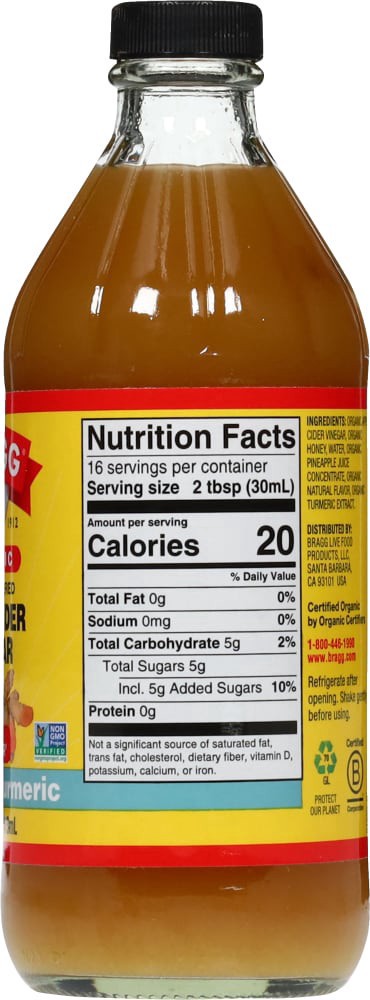slide 4 of 4, Bragg® Pineapple Turmeric Blend Organic Raw Unfiltered Apple Cider Vinegar, 16 fl oz