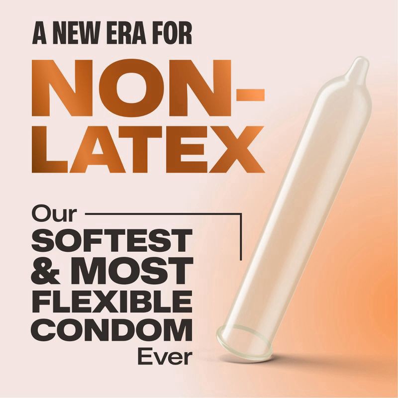 slide 4 of 9, Trojan G.O.A.T. Latex-Free Lubricated Condoms for Men, Patent Pending Ultra Flex Non-Latex Material, Soft, Strong, Odorless & Colorless, 10 Count, 10 ct