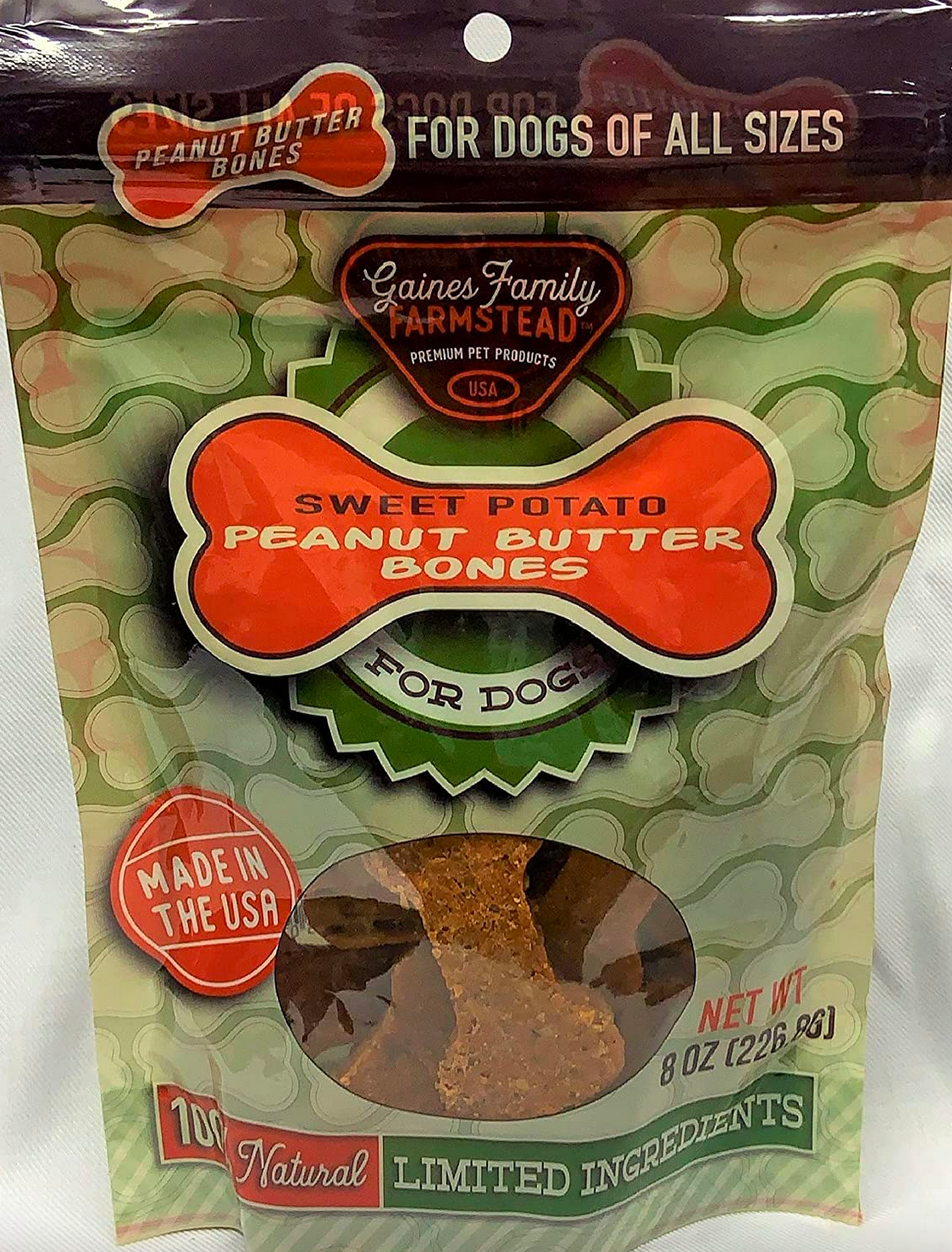 slide 1 of 1, Gaines Family Farmstead Gaines Peanut Butter Topped Bones, 8 oz