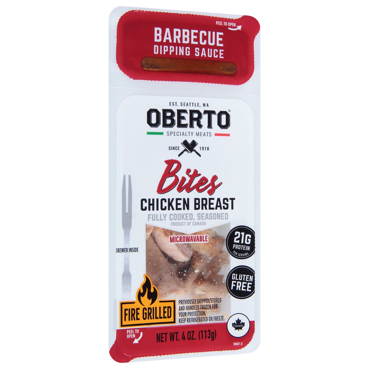 slide 8 of 9, Oberto Bites Barbecue Dipping Sauce Fire Grilled Chicken Breast 4 oz, 4 oz