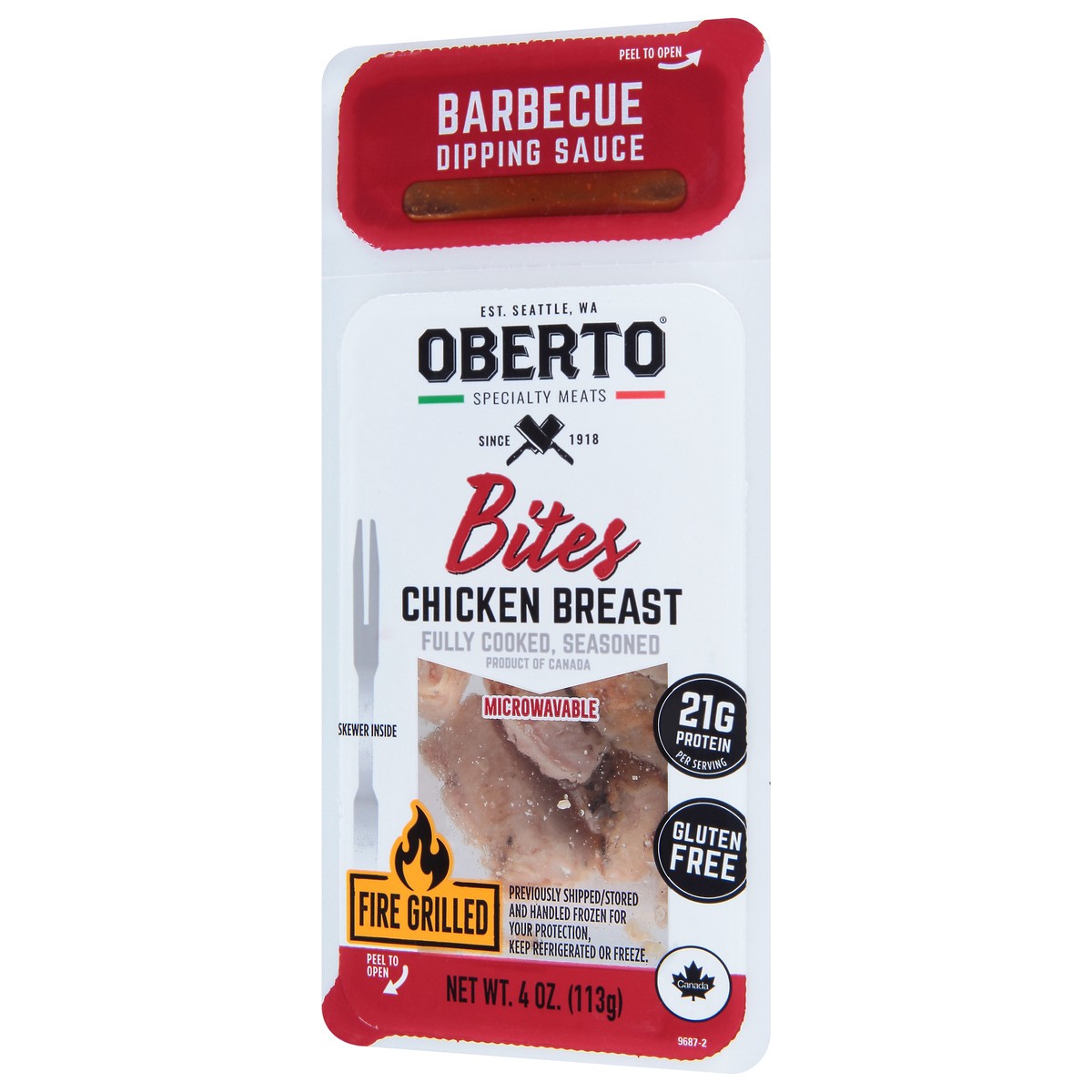 slide 3 of 9, Oberto Bites Barbecue Dipping Sauce Fire Grilled Chicken Breast 4 oz, 4 oz