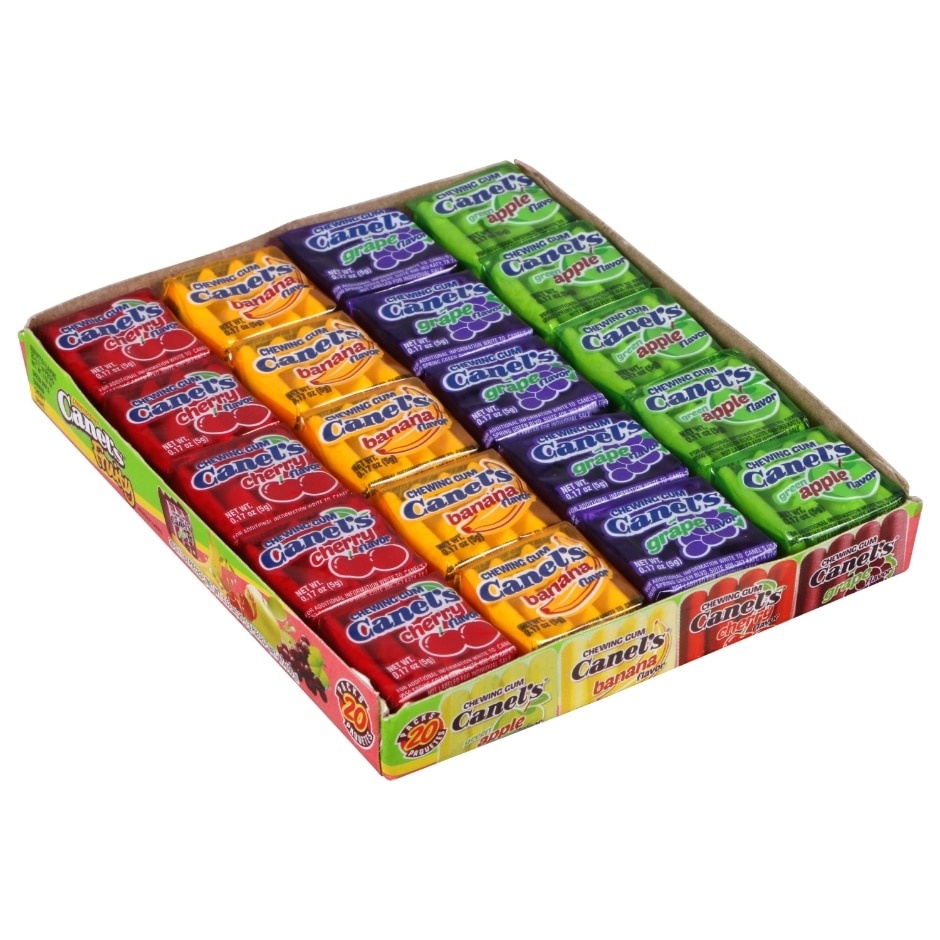 slide 1 of 1, Canel's Assorted Fruity Gum Tray, 20 ct