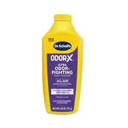Dr. Scholl&#x27;s ULTRA-ODOR FIGHTING FOOT POWDER, 6.25 oz // Destroys Odors Instantly - Clinically Tested 24-Hour Odor Protection - Absorbs Sweat