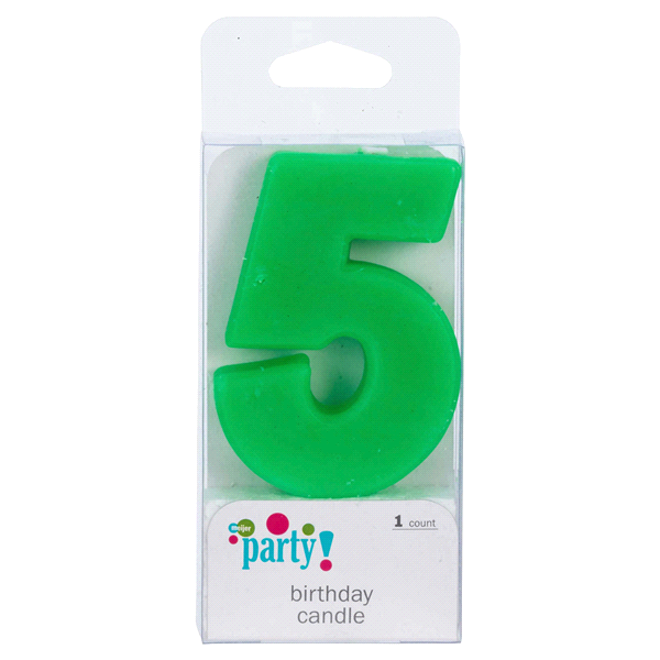 slide 1 of 13, Meijer Extra Large Birthday Candle, Number 5, Assorted Colors, 3", 1 ct