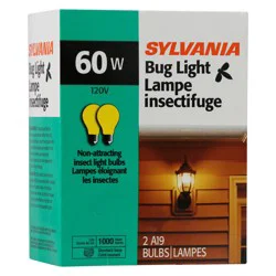 Sylvania A19 60-Watt Bug Light Bulbs