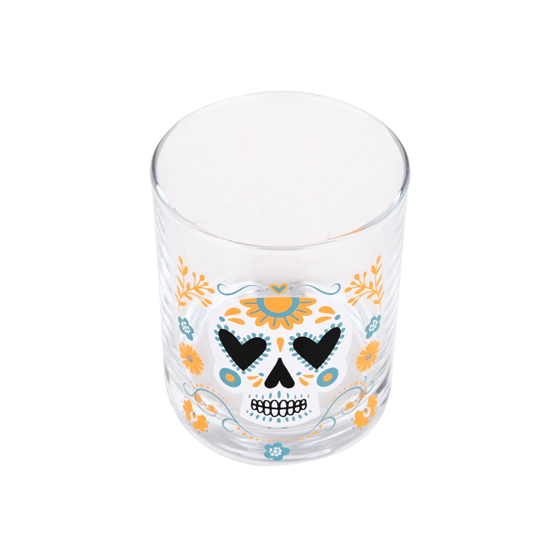 slide 2 of 3, 9oz. Day Of The Dead Sugar Skull Whiskey Glass By Ashland, 9 oz
