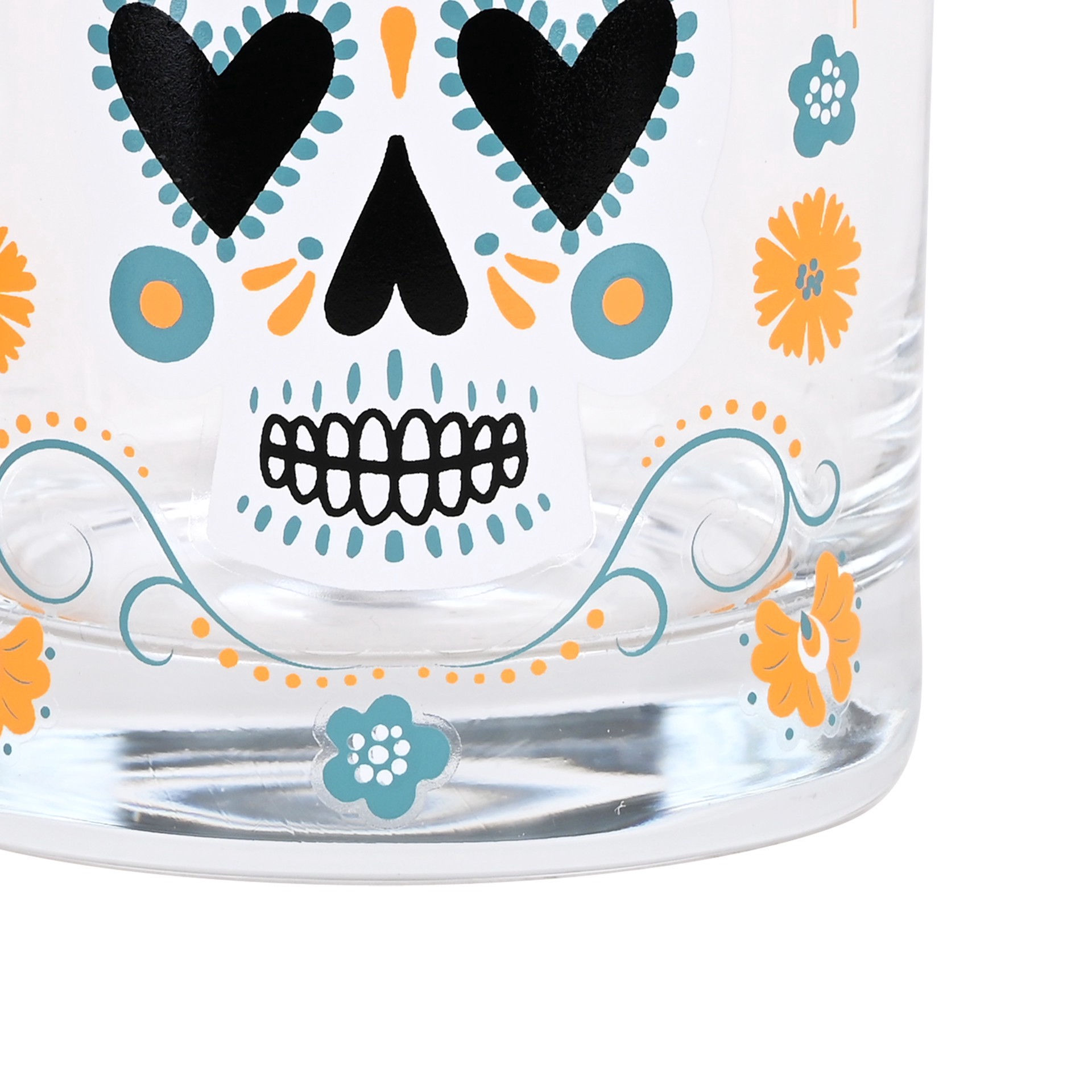 slide 3 of 3, 9oz. Day Of The Dead Sugar Skull Whiskey Glass By Ashland, 9 oz
