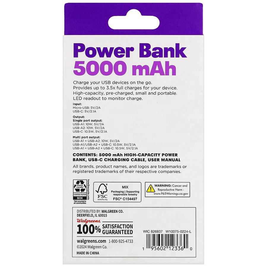 slide 5 of 5, Infinitive Power Bank 5000 mAh, 1 ct