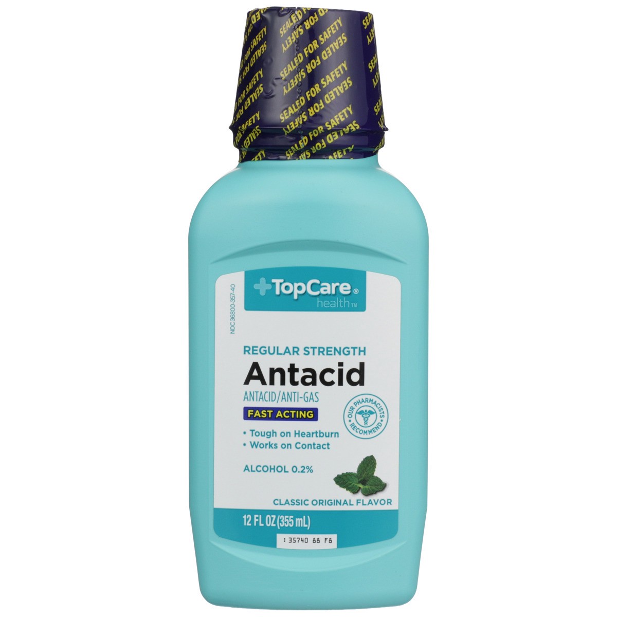 slide 11 of 11, TopCare Regular Strength Antacid/Anti-Gas Liquid, Classic Original, 12 fl oz