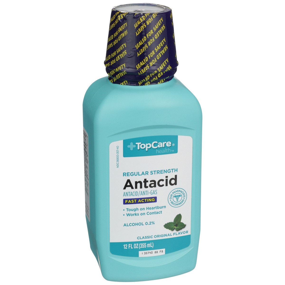 slide 8 of 11, TopCare Regular Strength Antacid/Anti-Gas Liquid, Classic Original, 12 fl oz