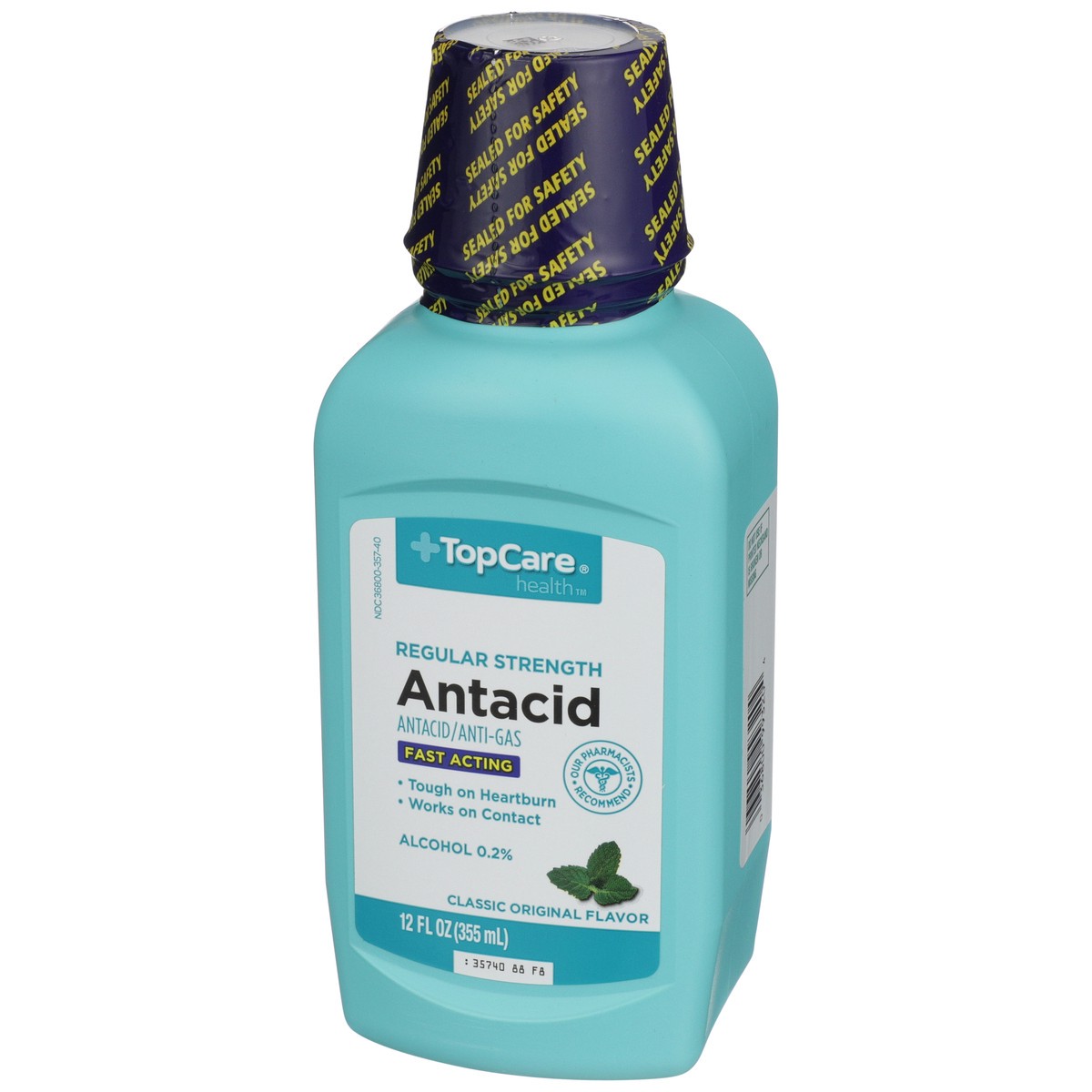 slide 5 of 11, TopCare Regular Strength Antacid/Anti-Gas Liquid, Classic Original, 12 fl oz