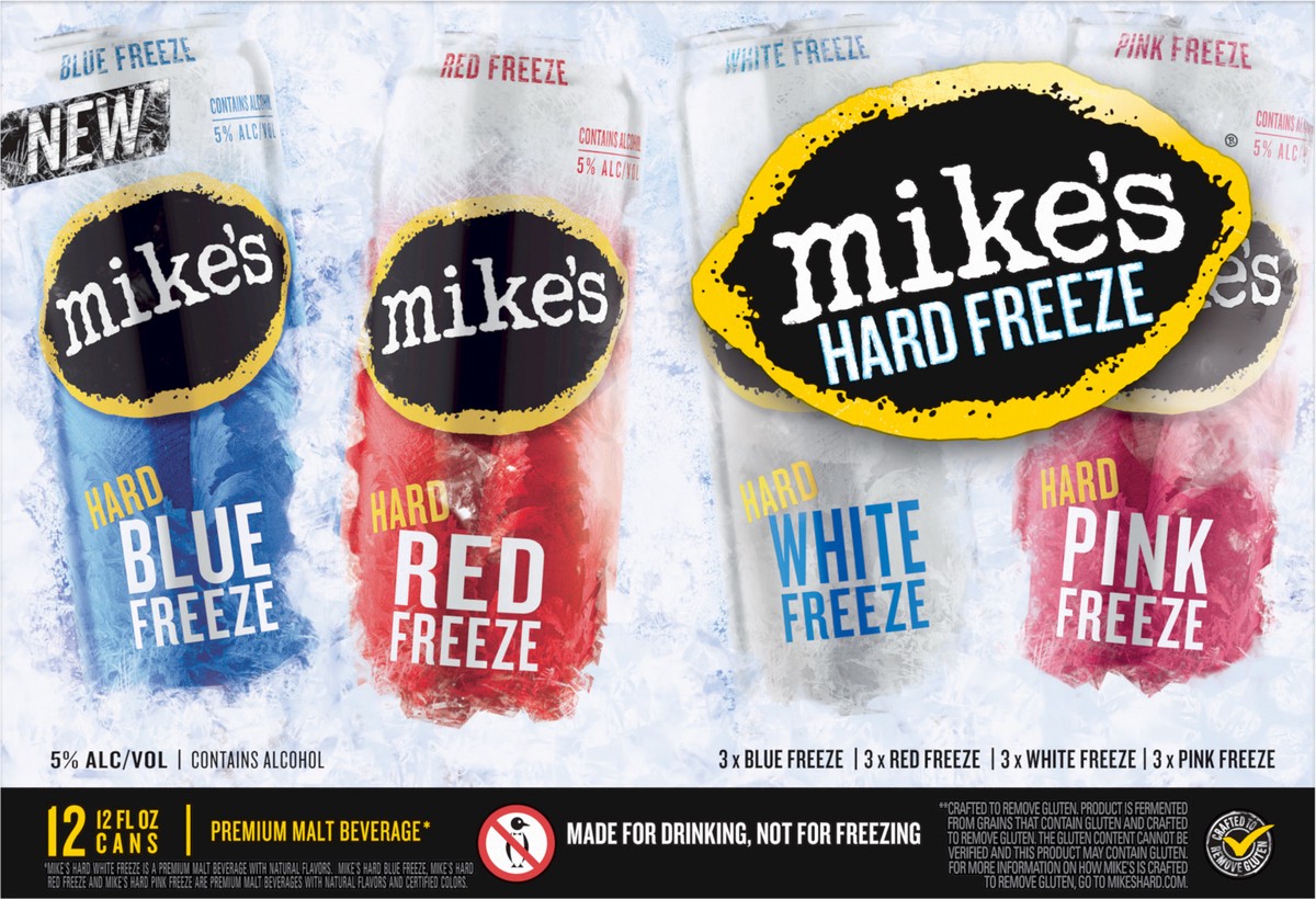 slide 1 of 7, Mike's Hard Freeze Variety 12pk, 12 ct; 12 fl oz