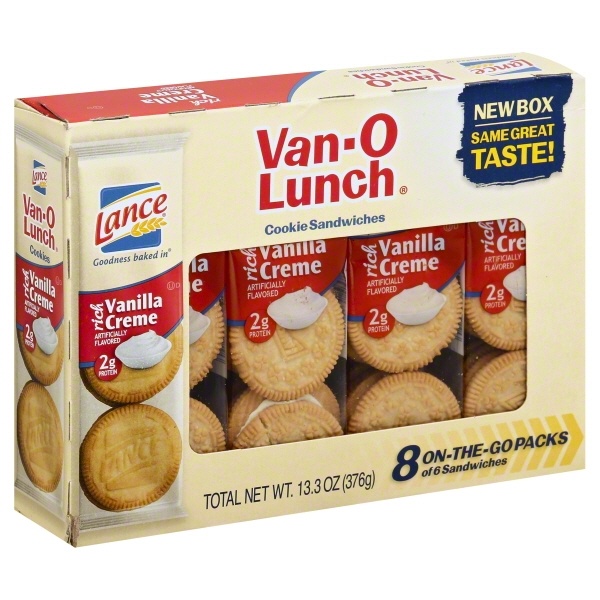 slide 1 of 6, Lance Vanilla Creme Cookies, 8 ct