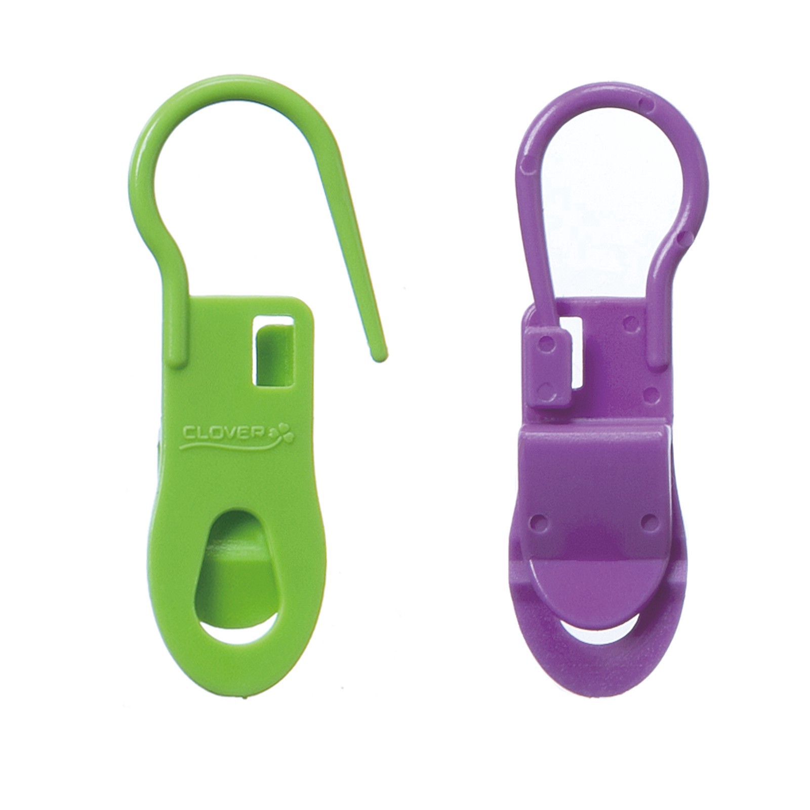 slide 2 of 4, Clover Locking Stitch Markers With Clip, 6 stitch markers