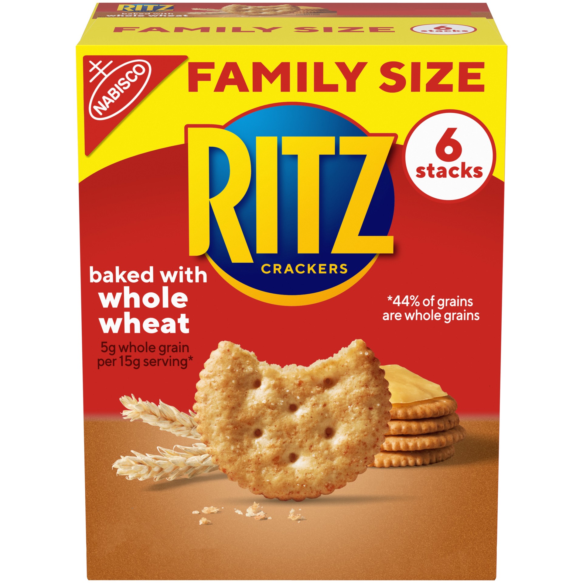 slide 1 of 9, Ritz Nabisco Ritz Crackers Baked with Whole Wheat 1.21 lb. Box, 1.21 lb