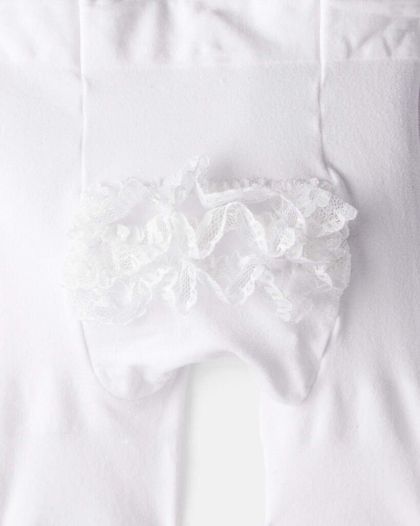 slide 2 of 2, Carter's Baby Girl 2-Pack Tights - White White 12-24, 1 ct