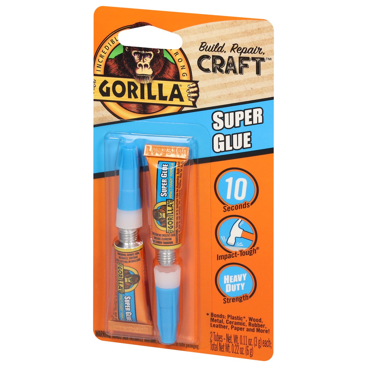 slide 5 of 11, Gorilla Super Glue 2 - 0.11 oz Tubes, 2 ct