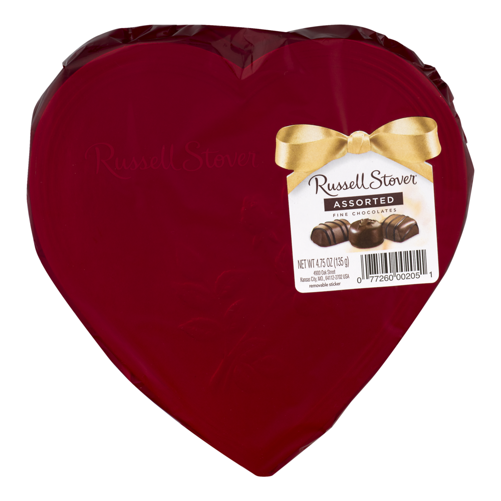 russell stover red foil heart with bear
