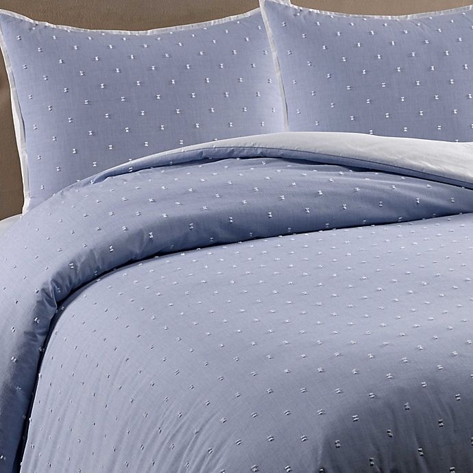 slide 4 of 4, Real Simple DUO Clipped Jacquard Butterfly Twin Coverlet/Duvet Cover Set - Blue, 1 ct