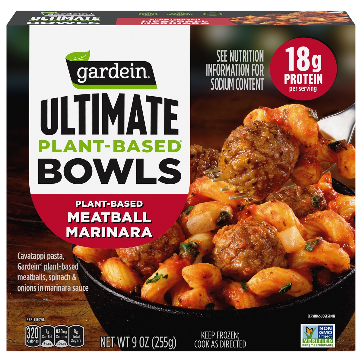 slide 1 of 5, Gardein Ultimate Plant-Based Meatball Marinara Bowls 9 oz, 9 oz