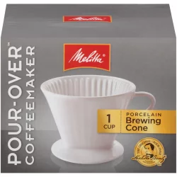 Melitta 1 Cup Porcelain Pour-Over Brewing Cone - 1 cup