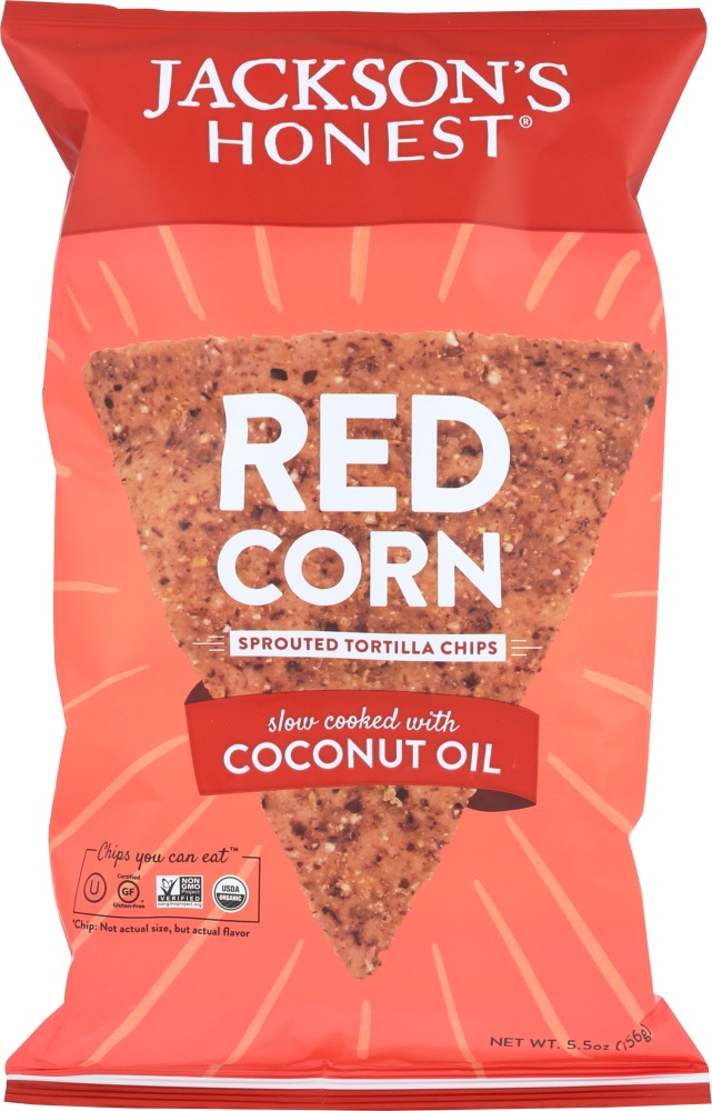 slide 1 of 1, Jackson's Honest Sprouted Red Corn Tortilla Chips, 1 ct